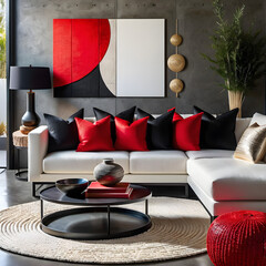 modern living room interior. Generative AI
