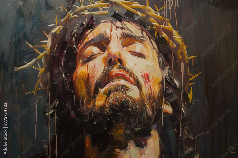 Wall mural Jesus Christ, Painting, Generative AI