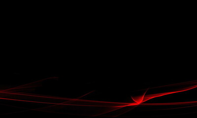 Neon red abstract wave on a black background. Design for website, poster, brand identity, brochure