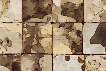 Watercolor painted on canvas. Natural stone pattern. Generated by Ai