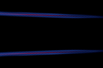 Abstract blue and red lines on a black background
