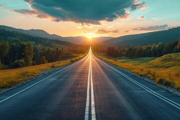 Highway at Sunset