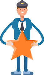 Postman Character Holding Star
