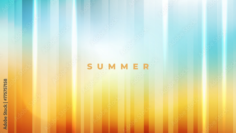 Poster summer background. vibrant blurred color gradient banner with vertical dynamic lines for summertime 