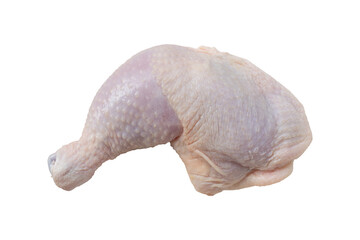 Fresh chicken thigh isolated on white background included clipping path.