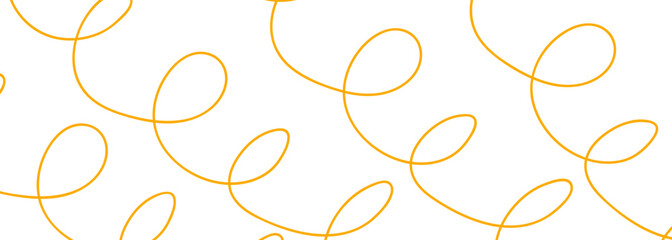 Banner with hand drawn yellow line, doodle pasta. Vector illustration