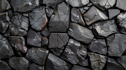 Black anthracite stone concrete texture background panorama banner. - obrazy, fototapety, plakaty