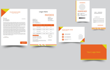 Set of Business identity design templates. Clean and professional corporate company business template design with color variation bundle.Creative Elegant and minimalist style Stationary template .