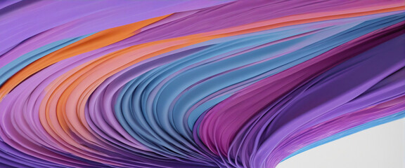 Colorful wave, 3d render bright colors illustration