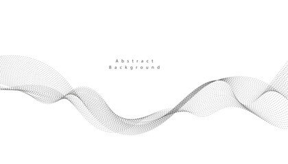 Abstract vector background with grey wavy lines