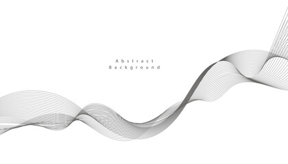 Fototapeta premium Abstract vector background with grey wavy lines