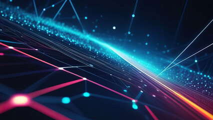 Vibrant Blue Digital Design: Showcasing Big Data Visualization in an Abstract Form