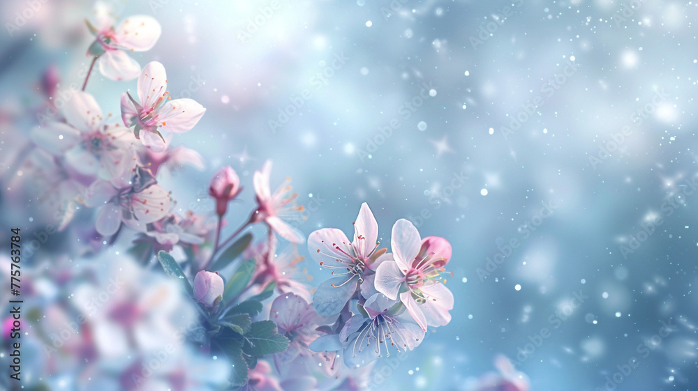 Canvas Prints snow and flowers background