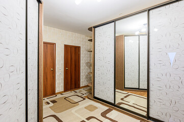 standard room interior apartment. room doors, renovation corridor lobby entrance hall