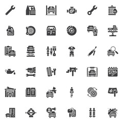Mechanic and Repair service vector icons set