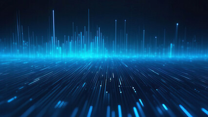 Vibrant Blue Digital Design: Showcasing Big Data Visualization in an Abstract Form