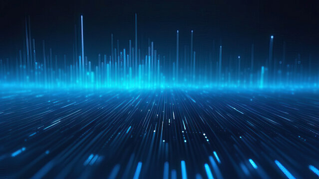 Vibrant Blue Digital Design: Showcasing Big Data Visualization in an Abstract Form