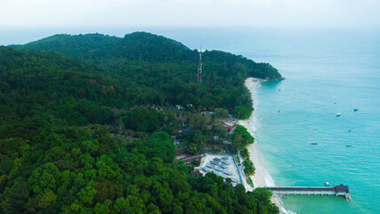 Aerial view Kapas Island Terengganu Malaysia.