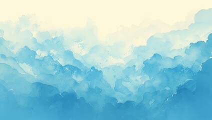 Abstract blue watercolor background with dark stormy sky - obrazy, fototapety, plakaty