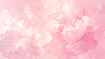 Abstract pink watercolor background with soft pastel colors and dreamy cloud shapes for elegant wedding invitation or party decoration, banner 