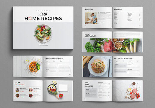Cookbook Layout Recipe Book Template Landscape
