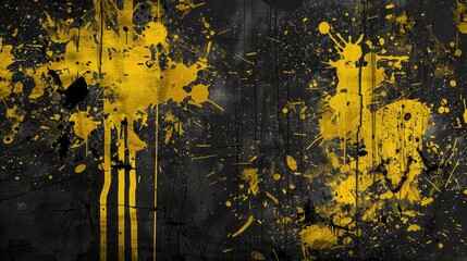 Grunge Abstract. Black and Yellow Dirty Background with Abstract Texture