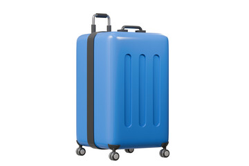 3d Travel Suitcase, luggage Suitcase Icon Isolated on purple background. travel concept. Minimal Blue Suitcase creative design. 3d render illustration.