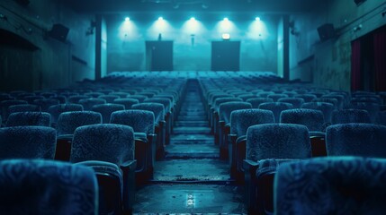 Row of Empty Seats in Auditorium
