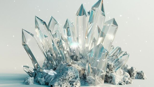 a highly detailed 3D render of a mystical crystal. seamless looping overlay 4k virtual video animation background