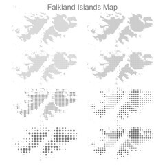 Fototapeta premium Falkland Islands Dotted map in different dot sizes