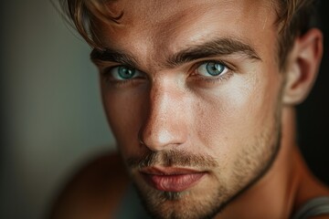 Fototapeta premium portrait of a handsome guy with blue eyes