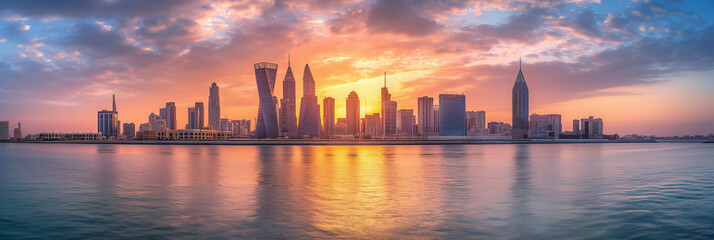Great City in the World Evoking Manama in Bahrain - obrazy, fototapety, plakaty