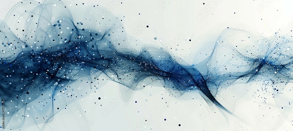 Poster Abstract plexus technology particle background. Generative AI technology.