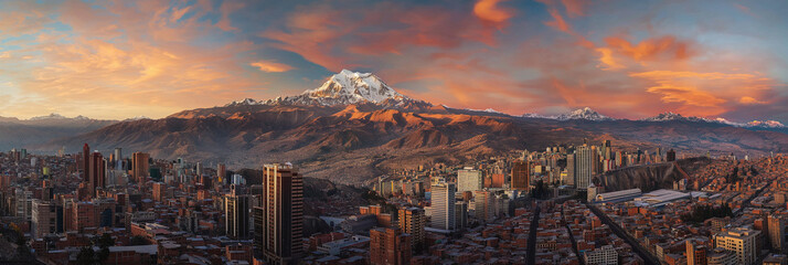 Great City in the World Evoking La Paz in Bolivia - obrazy, fototapety, plakaty