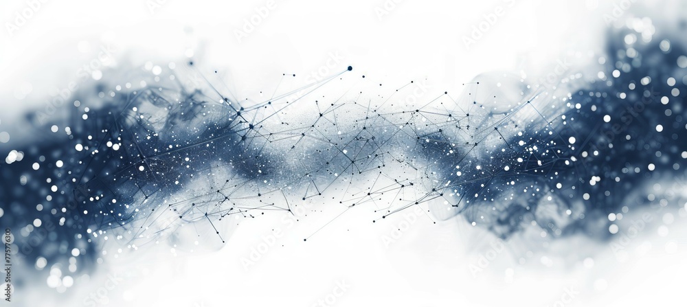 Poster Abstract network polygonal plexus background. Generative AI technology.	
