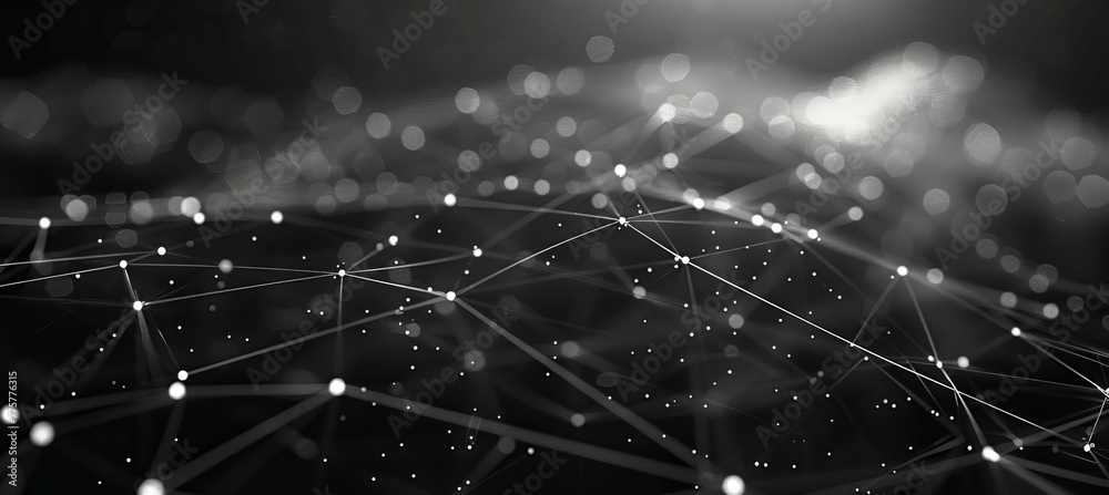 Aufkleber Network plexus technology background. Wireless database system. Generative AI technology.