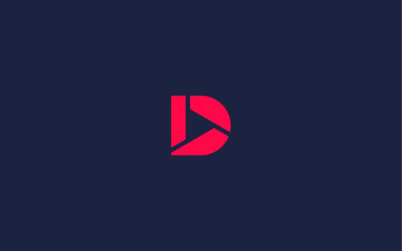 letter d with play logo icon design vector design template inspiration