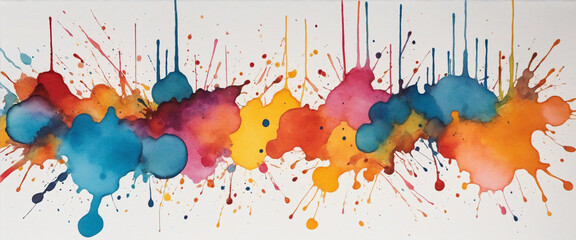 Watercolor spots on paper. splashes of stained paper with paint. bright
