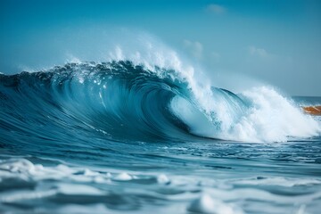 Fototapeta premium Man Riding Wave on Surfboard