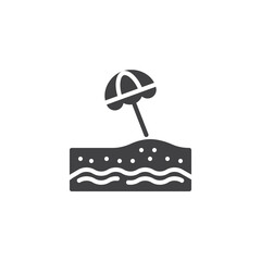 Beach umbrella vector icon
