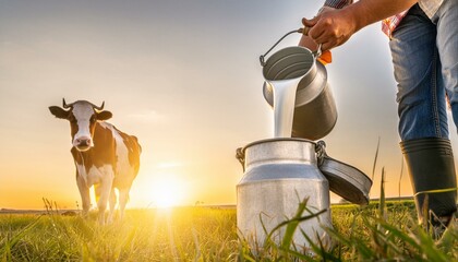 LEITE RECEM ORDENHADO SENDO ARMAZENADO EM LAT&Atilde;O DE LEITE TIPO GAL&Atilde;O