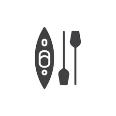 Kayak with paddle vector icon
