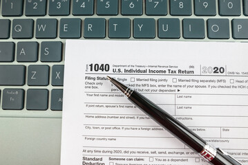 Tax form 1040 U.S. Individual Income Tax Return.