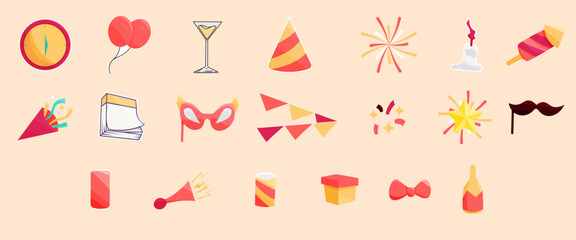 new year sticker illustration