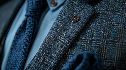 Men's Suit Lapel Pin Close-Up