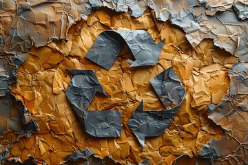 Close Up of Recycle Symbol on Paper