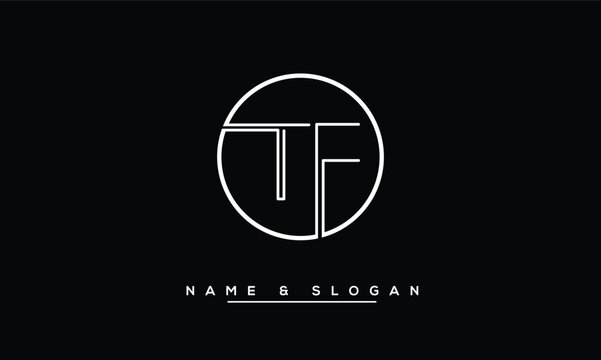 TF,  FT,  T,  F  Abstract Letters Logo Monogram
