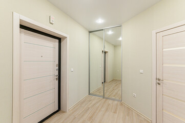 standard room interior apartment. room doors, renovation corridor lobby entrance hall