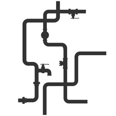 Pipeline infographic. Oil, water flat valve
