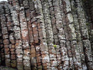 Organ Pipes -  Basaltic Prisms at Giant's Causeway - Massive Rock Formation